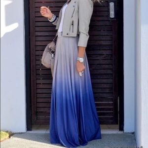 V Cristina Blue Ombre Maxi Skirt